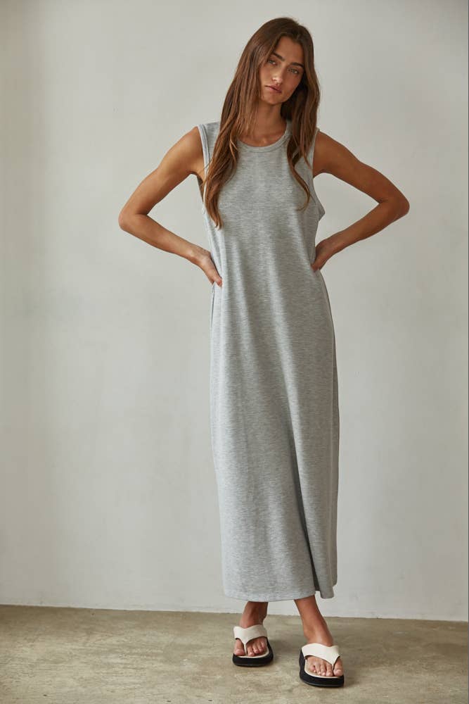 Chloe Knit Ribbed Sleeveless Midi Dress